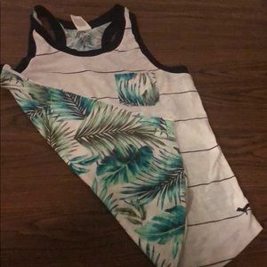 Victoria’s Secret Pink Stripe/Tropical Print Tank